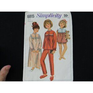 1967 Simplicity Pattern Gown & Pajamas w/ Fabric Child Sz 4